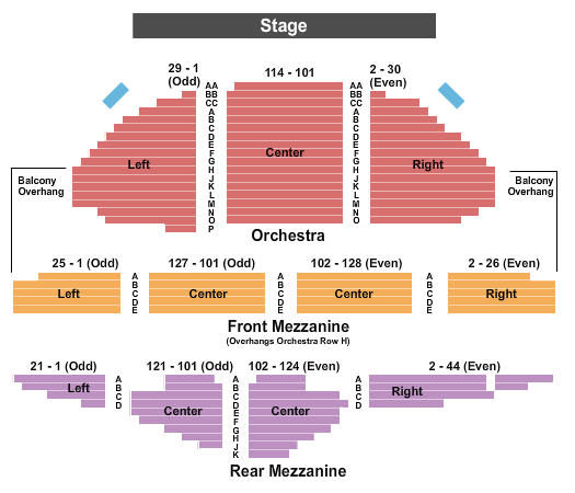 Ambassador Theatre Seating Chart